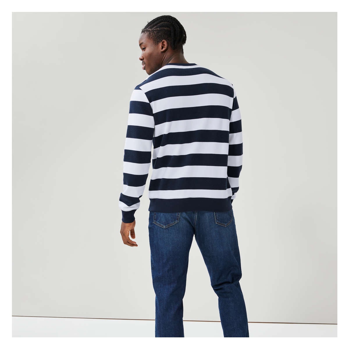 Navy 2024 striped sweatshirt